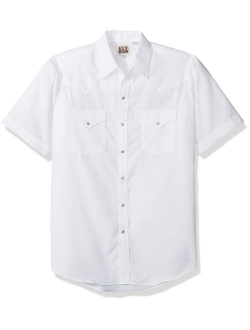 ELY CATTLEMAN Men's Short Sleeve Solid Western Shirt