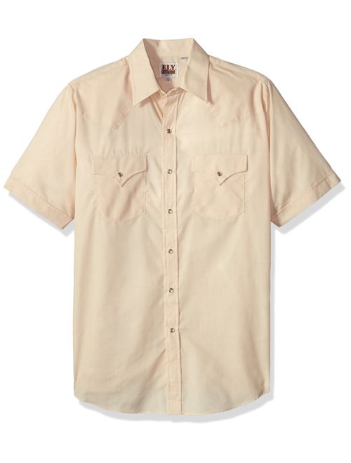 ELY CATTLEMAN Men's Short Sleeve Solid Western Shirt