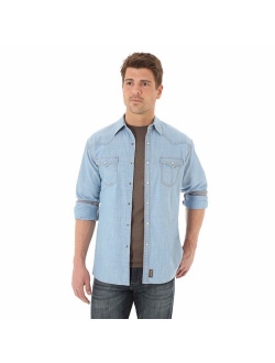 Men's Retro Two Pocket Long Sleeve Snap Shirt