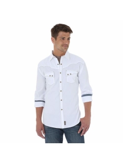 Men's Retro Two Pocket Long Sleeve Snap Shirt