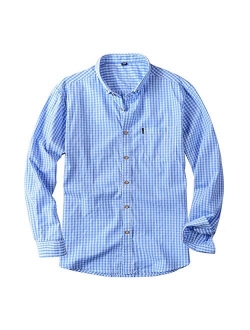 Beninos Men's Slim Fit Plaid Button Down Dress Shirts