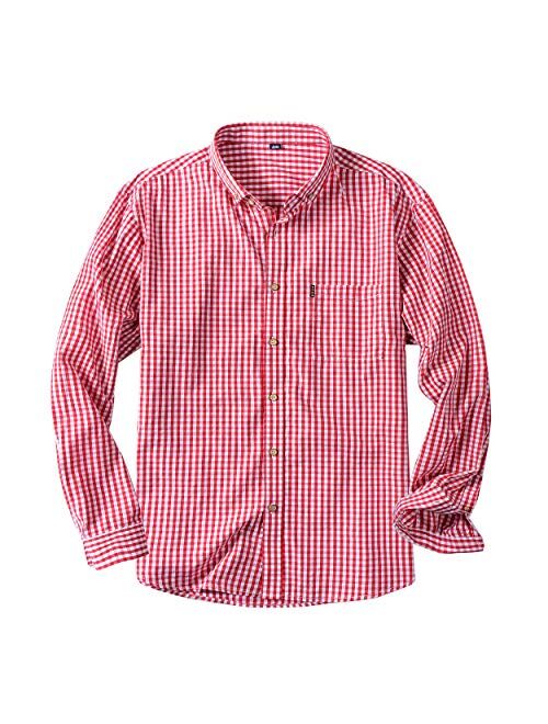 Beninos Men's Slim Fit Plaid Button Down Dress Shirts