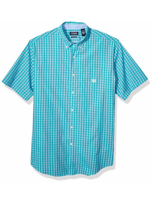 Chaps Mens Big and Tall Short Sleeve Easy Care Button Down Shirt 