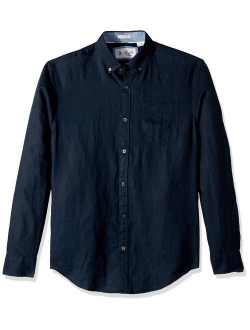 Original Penguin Men's Long Sleeve Linen Shirt