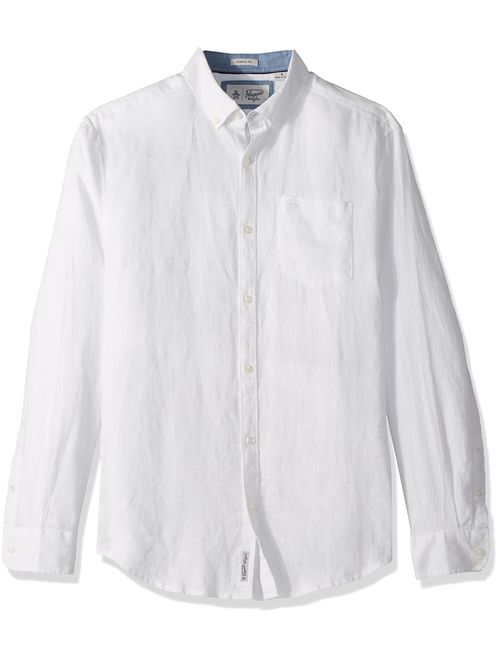 Original Penguin Men's Long Sleeve Linen Shirt