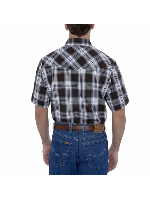 ELY CATTLEMAN Men's Short Sleeve Classic Western Plaid Shirt