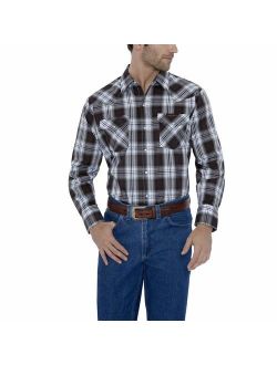 ELY CATTLEMAN Men's Long Sleeve Classic Western Plaid Shirt