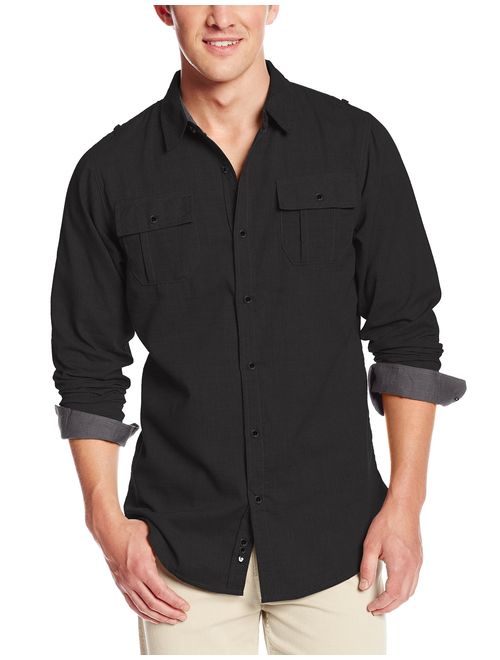 Burnside Men's Locked Long Sleeve Woven Shirt