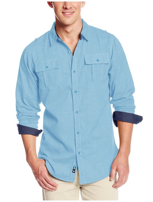 Burnside Men's Locked Long Sleeve Woven Shirt