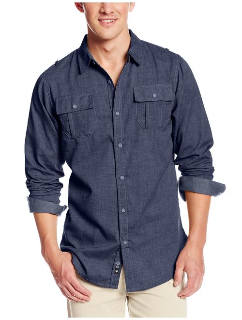 Burnside Men's Locked Long Sleeve Woven Shirt