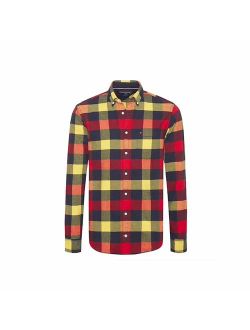 Buffalo Check Flannel Button-Down Shirt Multicolor Large