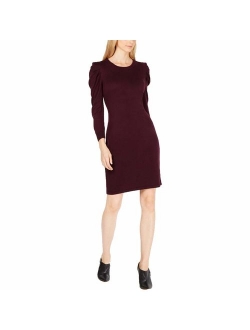 Women's Long Sweater Dress with Puff Sleeve