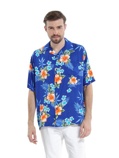 Hawaii Hangover Men's Hawaiian Shirt Aloha Shirt Hibiscus Blue