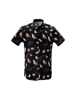 MCULIVOD Men's Hawaiian Tropical Shirts, Printing Short Sleeve Casual Button Down Shirt