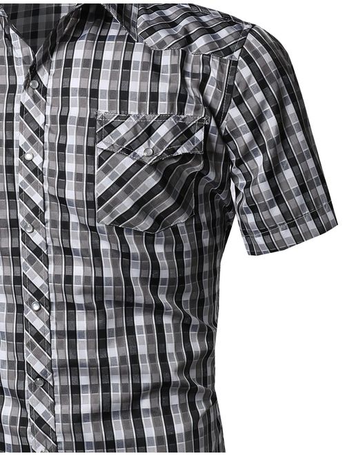 Youstar Men's Western Casual Button Down Shirt