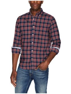 Men's Ls Wrinkle Resistant Stretch Poplin Plaid Button Down Shirt