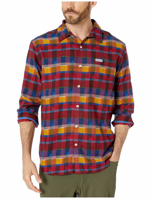 Columbia Men's Boulder Ridge Long Sleeve Flannel Shirt, Comfortable Stretch Cotton