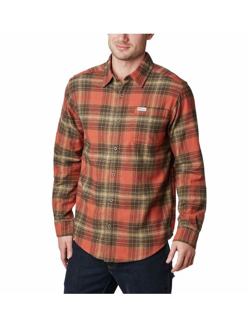 Columbia Men's Boulder Ridge Long Sleeve Flannel Shirt, Comfortable Stretch Cotton