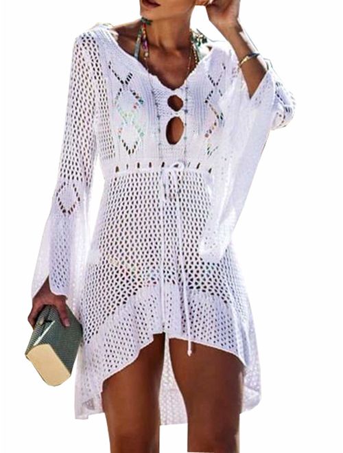 Wander Agio Beach Tops Sexy Perspective Cover Dresses Bikini Cover-ups Net Coverups