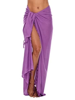 SHU-SHI Womens Beach Cover Up Sarong Swimsuit Cover-Up Many Solids Colors