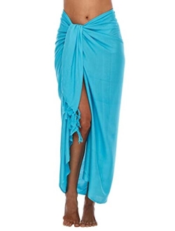 SHU-SHI Womens Beach Cover Up Sarong Swimsuit Cover-Up Many Solids Colors