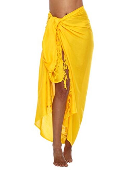 SHU-SHI Womens Beach Cover Up Sarong Swimsuit Cover-Up Many Solids Colors