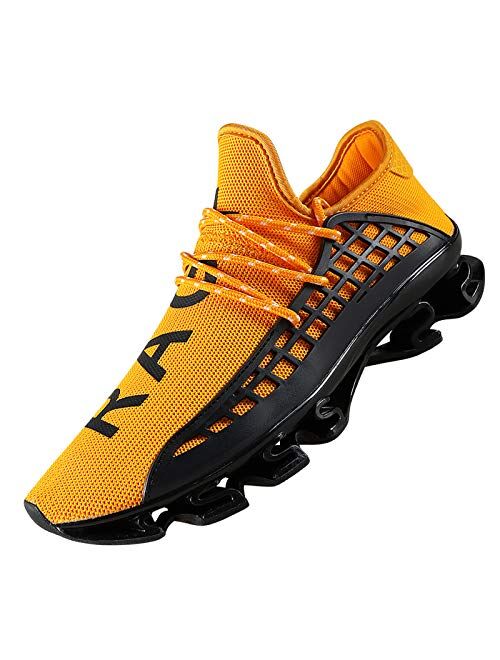 DUORO Men's Running Shoes Women's Casual Sneakers Breathable Mesh Slip on Blade Athletic Lightweight Tennis Sports Shoe for Men