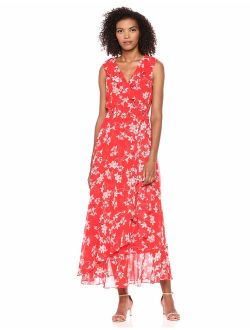 Women's Sleeveless Ruffle Wrap Maxi