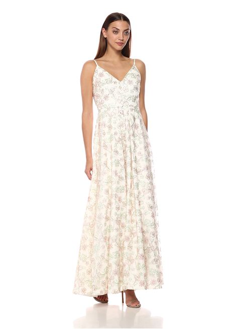 Calvin Klein Women's V Neck Flower Print Gown