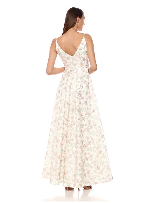 Calvin Klein Women's V Neck Flower Print Gown