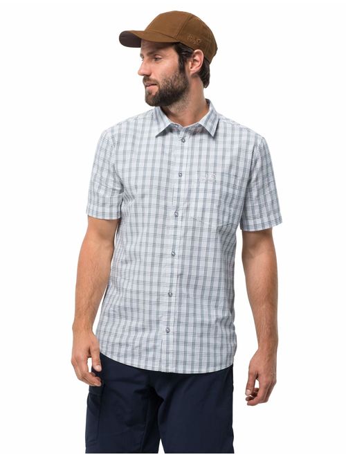 Jack Wolfskin Men's Hot Springs Shirt Short Sleeve Plaid Casual Shirt