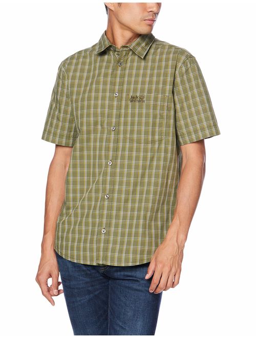 Jack Wolfskin Men's Hot Springs Shirt Short Sleeve Plaid Casual Shirt