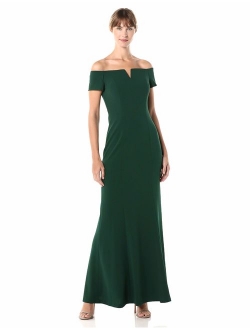 Women's Off The Shoulder Center Notch Gown