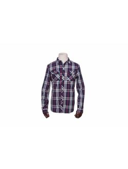 JUNREN Men's Modern Fit Long Sleeve Plaid Shirt