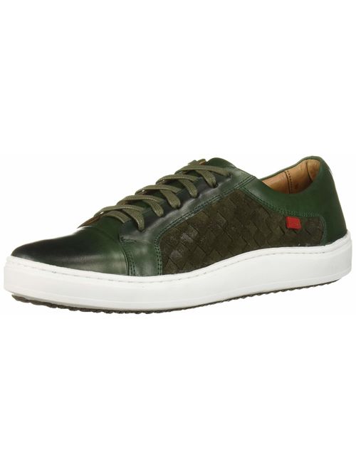 MARC JOSEPH NEW YORK Men's Leather Made in Brazil Luxury Lace-up Weave Detail Fashion Sneaker