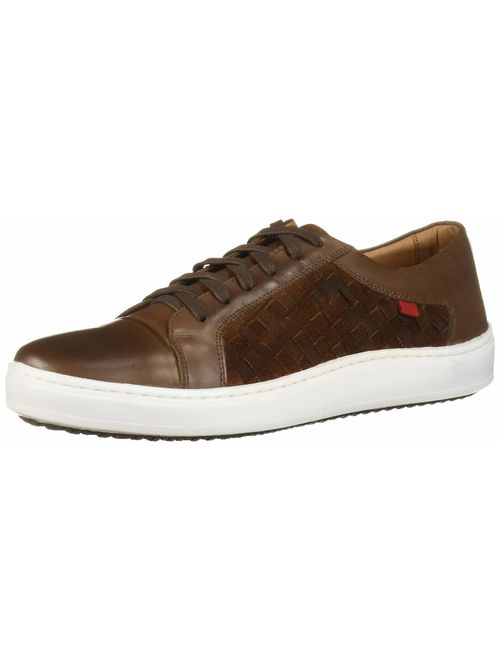 MARC JOSEPH NEW YORK Men's Leather Made in Brazil Luxury Lace-up Weave Detail Fashion Sneaker