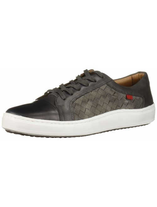 MARC JOSEPH NEW YORK Men's Leather Made in Brazil Luxury Lace-up Weave Detail Fashion Sneaker