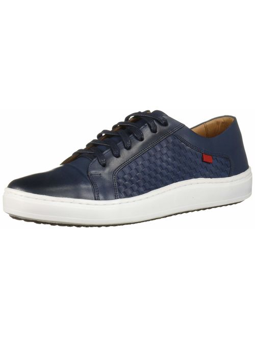 MARC JOSEPH NEW YORK Men's Leather Made in Brazil Luxury Lace-up Weave Detail Fashion Sneaker