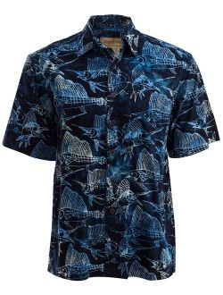 Johari West Sailfish Night Tropical Hawaiian Batik Shirt