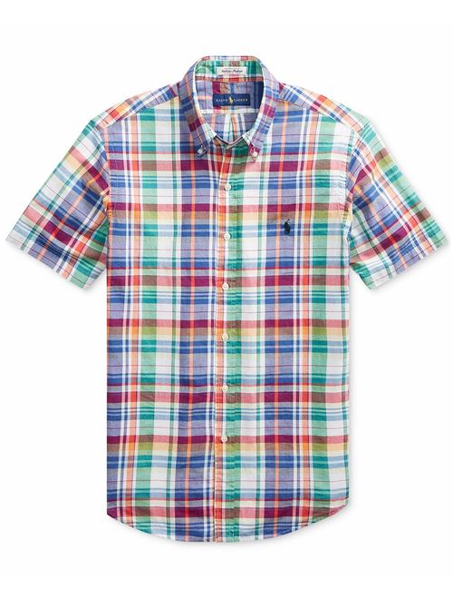 Polo Ralph Lauren Ralph Lauren Polo Men's Classic-Fit Madras Lightweight Short Sleeve Plaid Cotton Shirt