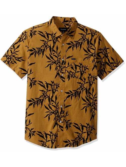 Brixton Men's Charter Print Standard Fit Short Sleeve Woven Shirt