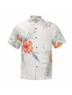 Havana Breeze Men's 100% Silk Relaxed-Fit Camp Shirt