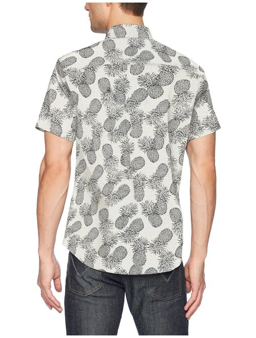 Life After Denim Men's Short Sleeve Slim Fit Pineapple Express Seersucker Shirt