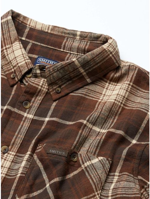 Smith's Workwear Men's Plaid Long Sleeve Button Front Shirt