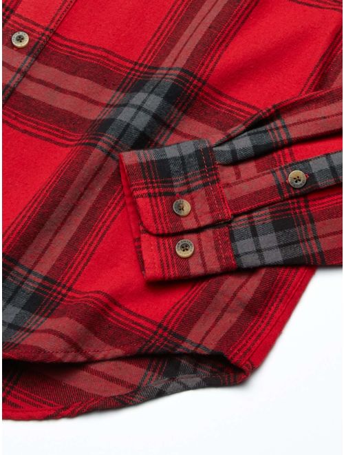 Smith's Workwear Men's Plaid Long Sleeve Button Front Shirt