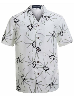 Hawaiian Shirts for Men Short Sleeve Regular Fit Mens Floral Shirts