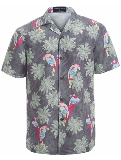 Hawaiian Shirts for Men Short Sleeve Regular Fit Mens Floral Shirts