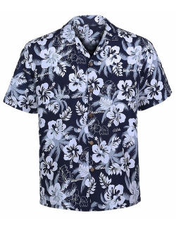 Hawaiian Shirts for Men Short Sleeve Regular Fit Mens Floral Shirts