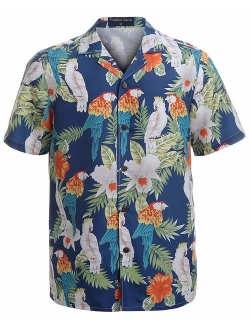 Hawaiian Shirts for Men Short Sleeve Regular Fit Mens Floral Shirts