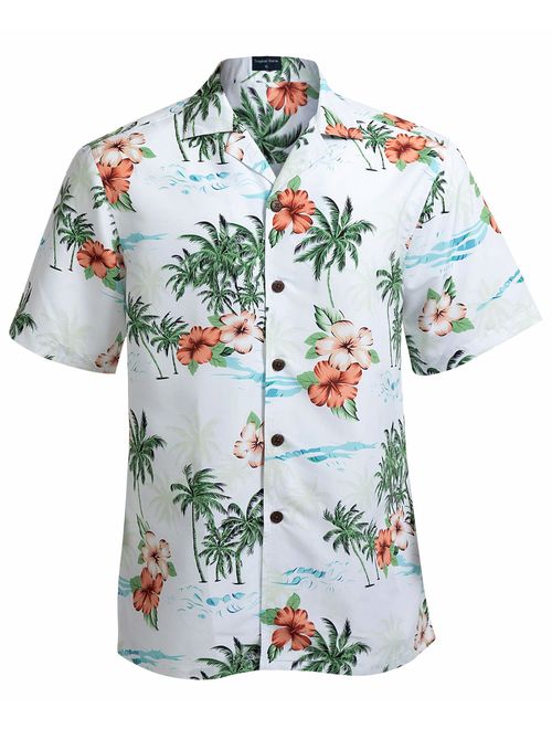 Hawaiian Shirts for Men Short Sleeve Regular Fit Mens Floral Shirts